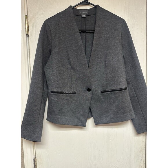 Women's Covington Petite Suitcoat Blazer Jacket Gray Career Work Office Size PM - Picture 1 of 4